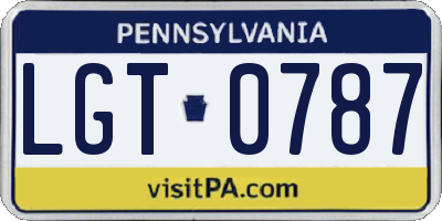PA license plate LGT0787