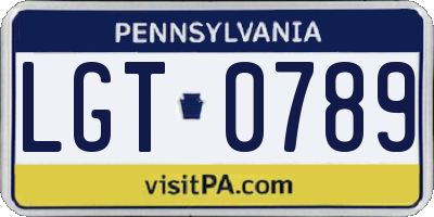 PA license plate LGT0789