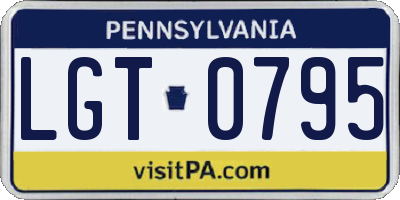 PA license plate LGT0795