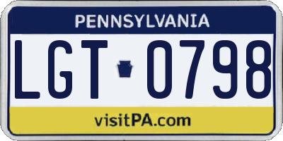 PA license plate LGT0798