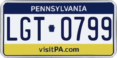 PA license plate LGT0799