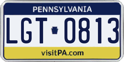 PA license plate LGT0813