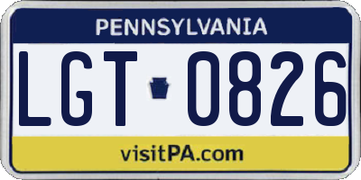 PA license plate LGT0826