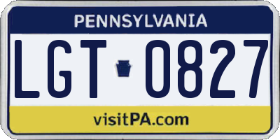 PA license plate LGT0827