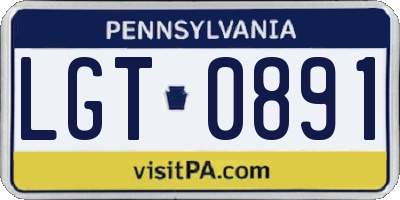 PA license plate LGT0891