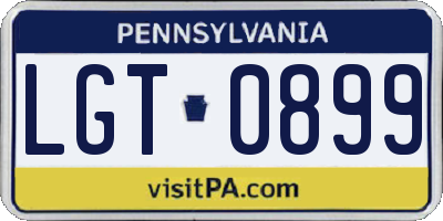 PA license plate LGT0899