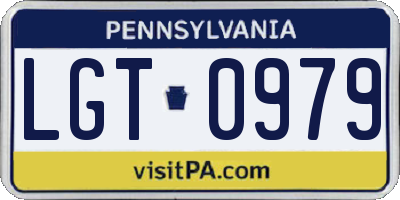 PA license plate LGT0979