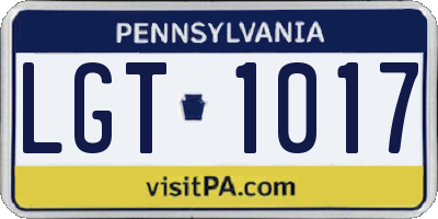 PA license plate LGT1017