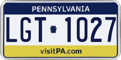 PA license plate LGT1027