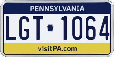 PA license plate LGT1064