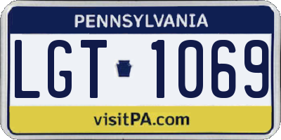 PA license plate LGT1069