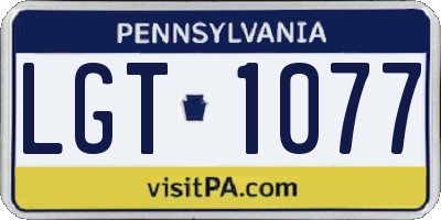 PA license plate LGT1077