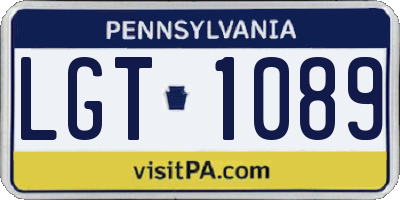 PA license plate LGT1089