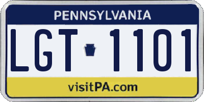 PA license plate LGT1101