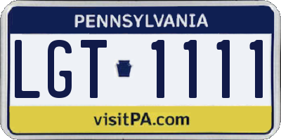 PA license plate LGT1111