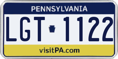 PA license plate LGT1122