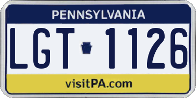 PA license plate LGT1126