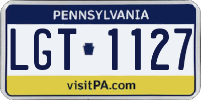 PA license plate LGT1127