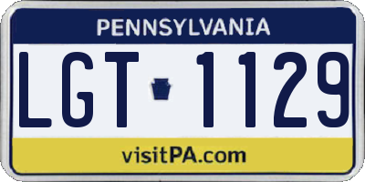 PA license plate LGT1129