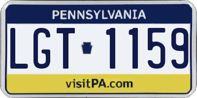 PA license plate LGT1159