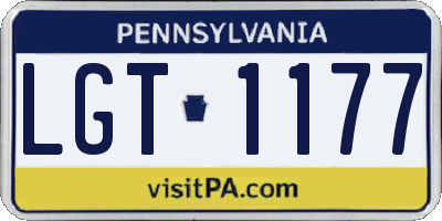 PA license plate LGT1177