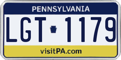 PA license plate LGT1179