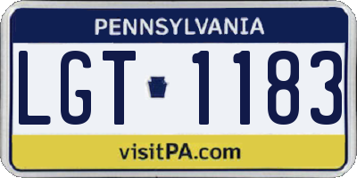 PA license plate LGT1183