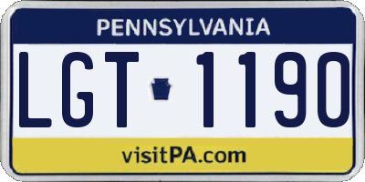 PA license plate LGT1190