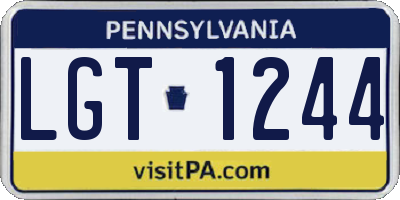PA license plate LGT1244