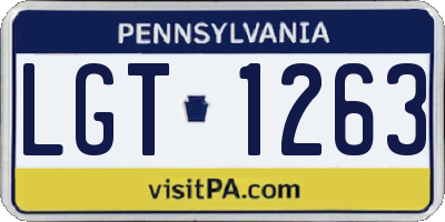 PA license plate LGT1263