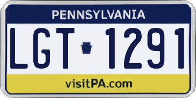 PA license plate LGT1291