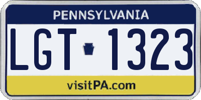PA license plate LGT1323