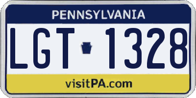 PA license plate LGT1328