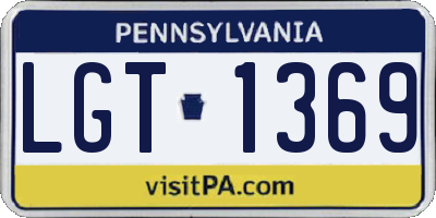 PA license plate LGT1369