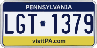 PA license plate LGT1379