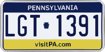 PA license plate LGT1391