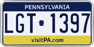 PA license plate LGT1397