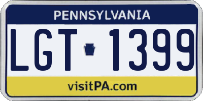 PA license plate LGT1399