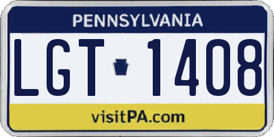 PA license plate LGT1408