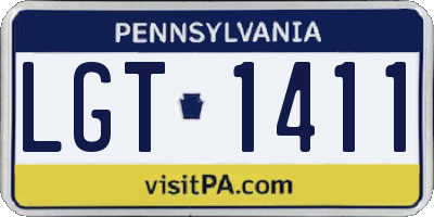 PA license plate LGT1411