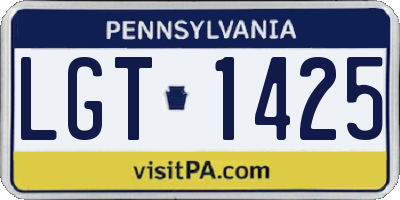 PA license plate LGT1425