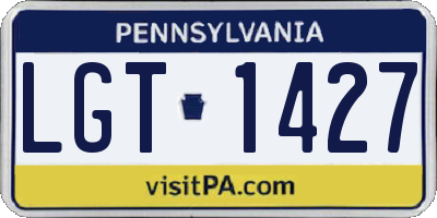 PA license plate LGT1427