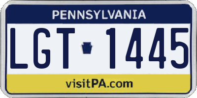 PA license plate LGT1445