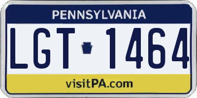 PA license plate LGT1464