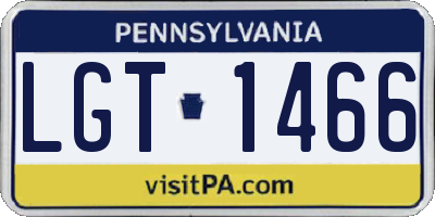 PA license plate LGT1466