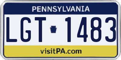 PA license plate LGT1483