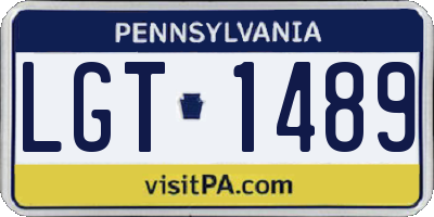 PA license plate LGT1489