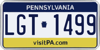 PA license plate LGT1499