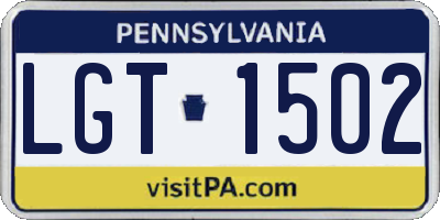 PA license plate LGT1502