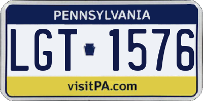 PA license plate LGT1576